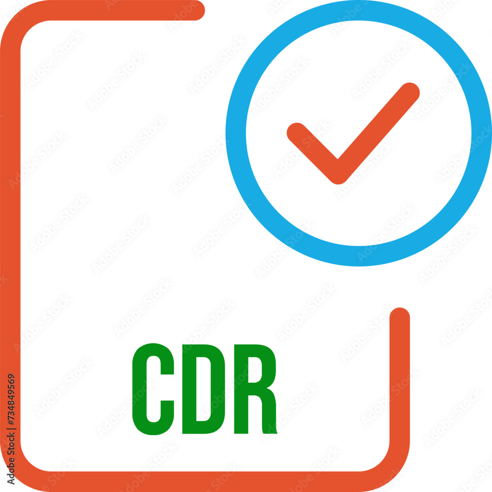 CDR File icon with checked mark CDR File icon with checked mark