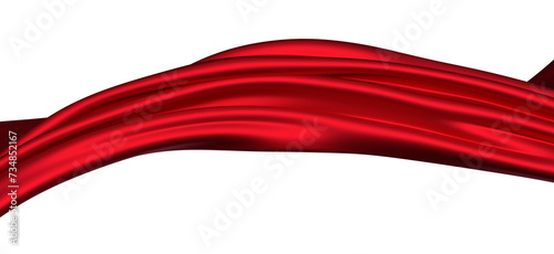 Flowing red cloth background, 3d rendering. - PNG