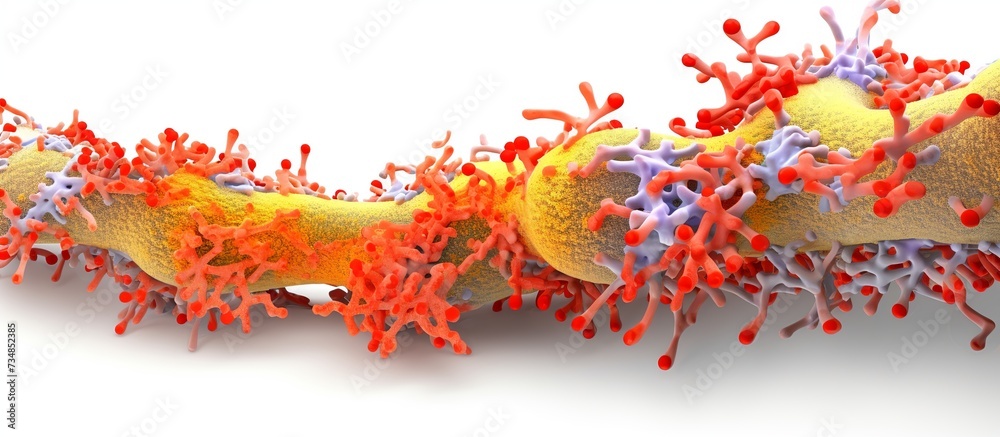 3d illustration of aids virus cells, HIV virus cells, 3d rendering