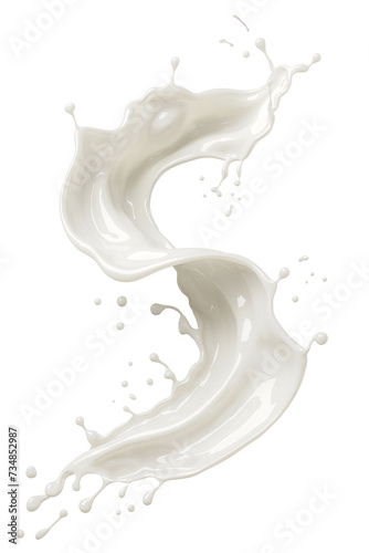 White Milk Splash 3d illustration.