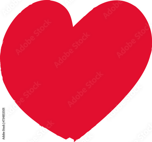Hand drawn red heart vector. Handdrawn rough marker hearts isolated on white background. Vector illustration graphic design.