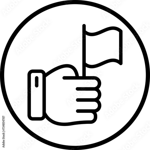 Holding Flag Icon Style