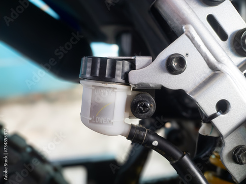 Selectively focus on the tube for holding disc brake oil for motorbike vehicles