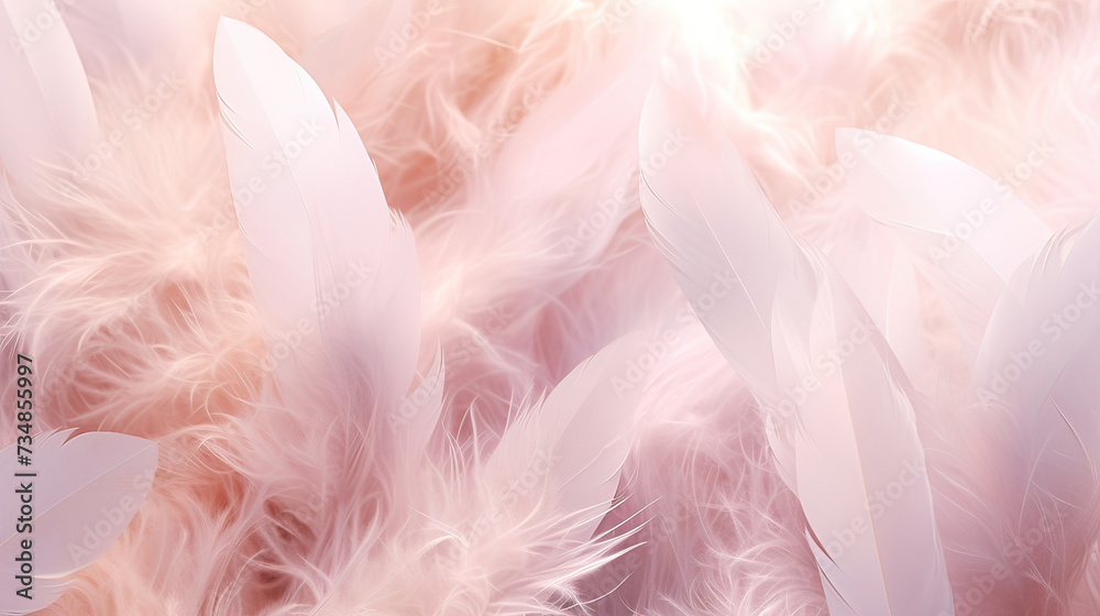 A soft feathers texture background, delicate hues and intricate patterns, a visually pleasing and ethereal scene  Ai Generative