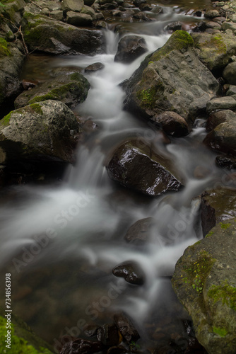 Waterfall. Long exposure waterfall photo. Transference. Long exposure. Long exposure photo of smooth waterfall flowing down steps. Rize  T  rkiye. 