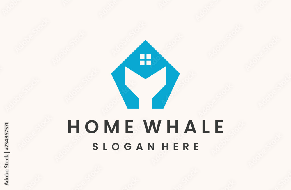Home whale logo icon design template vector illustration Home whale logo icon design template vector illustration