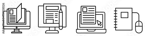 Webinar icon vector set. Online conference illustration sign collection. Online training symbol or logo.