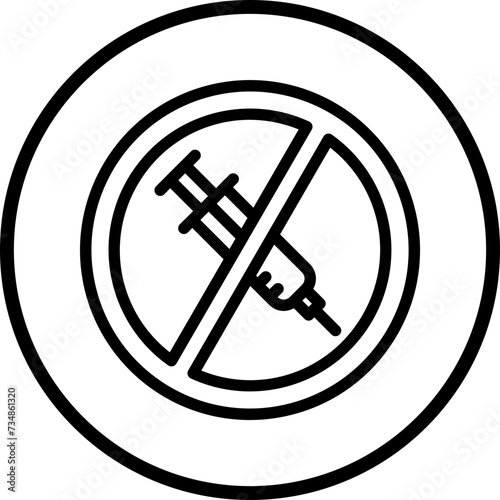 Anti Vaccination Icon Style