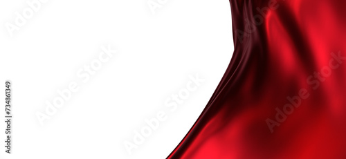 Abstract red cloth falling. Satin fabric flying in the wind - PNG