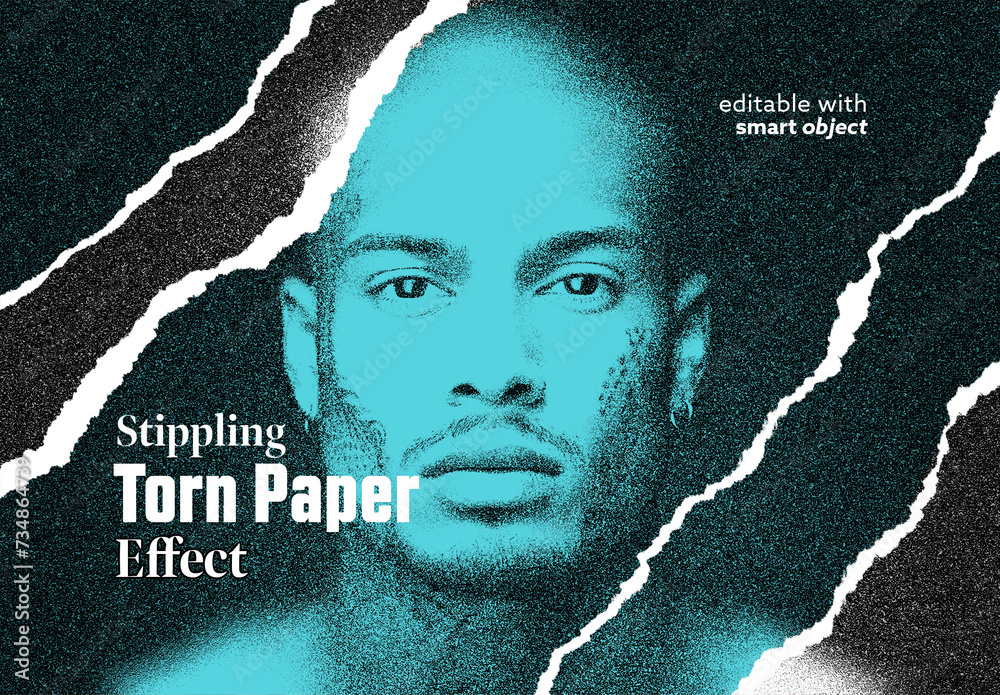 Stippling Torn Paper Effect Stock Template | Adobe Stock