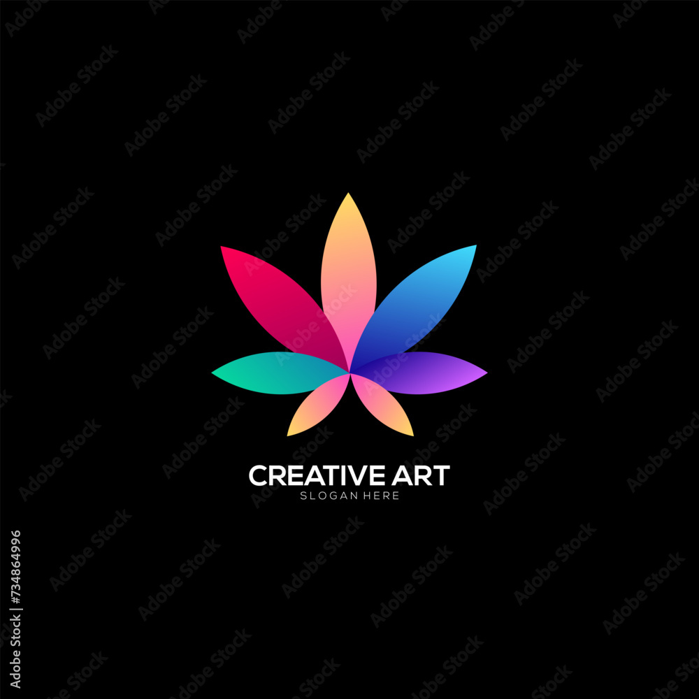 Cannabis logo gradient colorful design