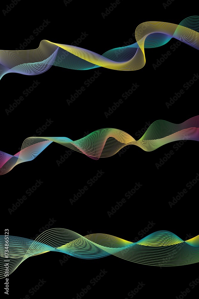 Abstract vector background, color flow waved lines smooth wave