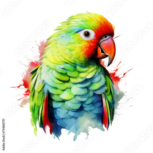 Parakeet bird on a clean background, Png for Sublimation Printing, Printable art, Bird, Wild Animals. Illustration, Generative AI.