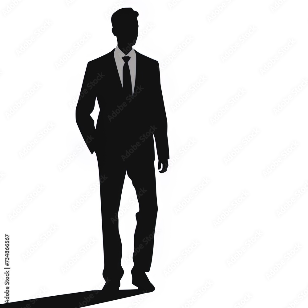 silhouette of a businessman on isolated background
