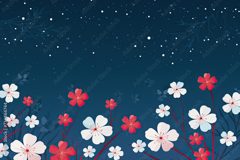 A flower background on blue background
