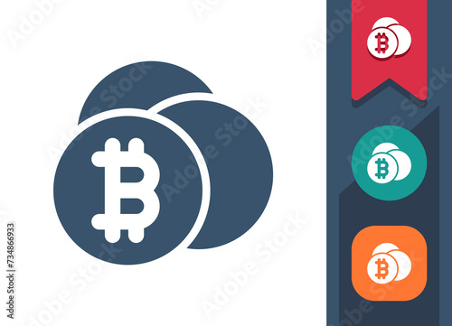 Coins Icon. Coin, Coin Stack, Stack Of Coins, Bitcoin, Cryptocurrency