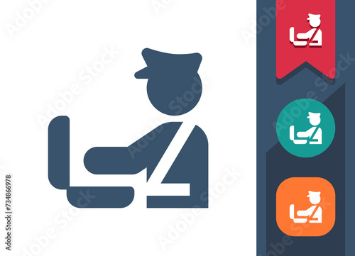 Airport Security Icon. Security Guard, Check, Checkpoint, Luggage, Baggage