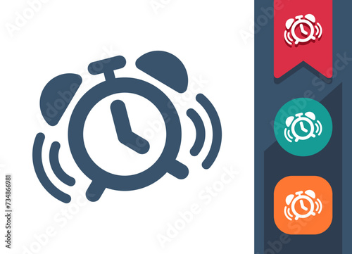 Alarm Clock Icon. Clock, Alarm, Ringing