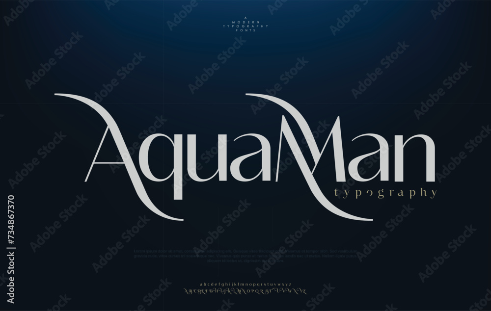 Aquaman, elegant alphabet letters font and number classic lettering minimal fashion logo designs fonts
