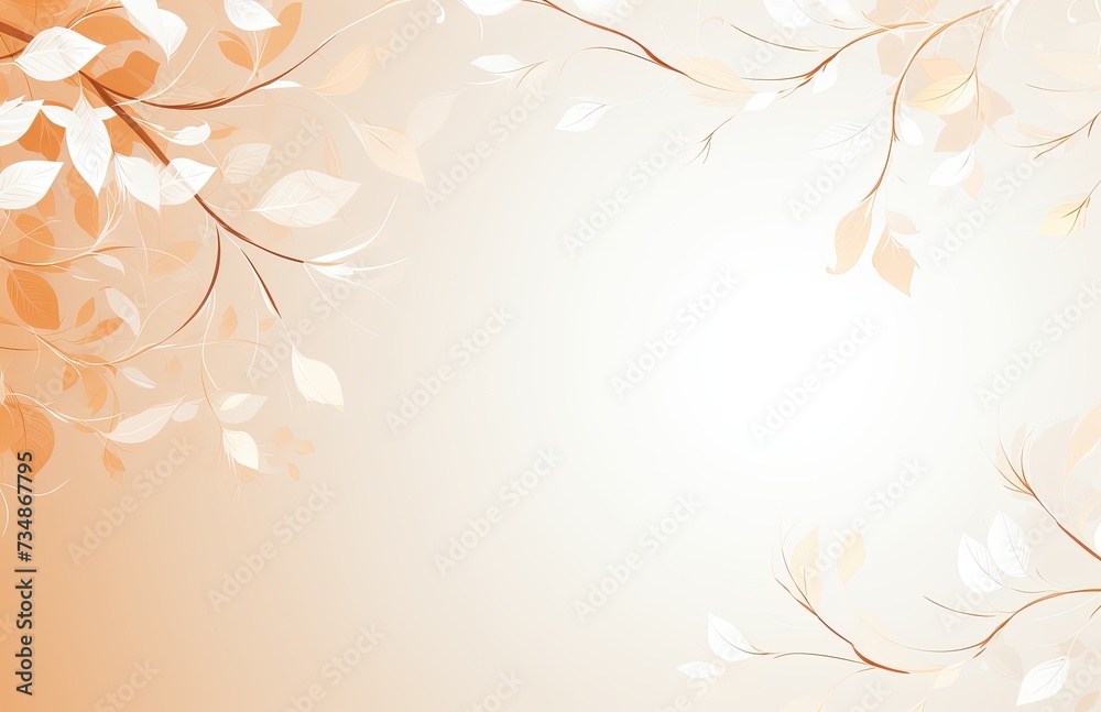 A pastel background with gold frame and leaves