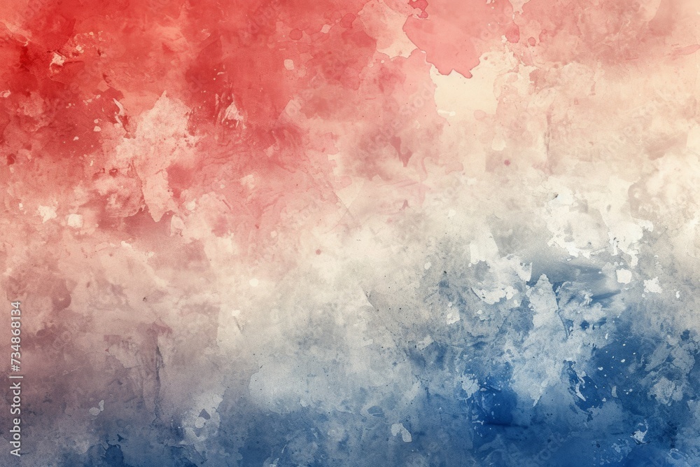 Fototapeta premium Abstract Vintage Watercolor Aesthetic Red, Blue, and White Artistic Wallpaper with Gentle Light Motifs