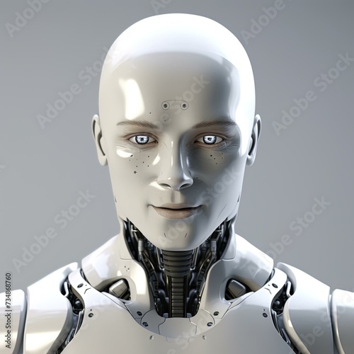 portrait of businessman robot on an isolated background