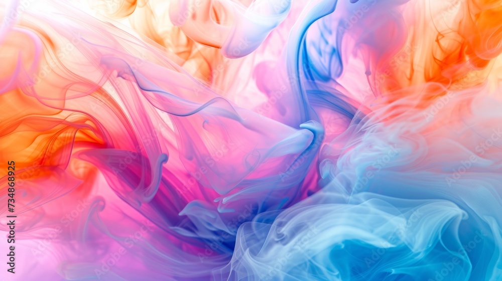Ethereal Color Fusion Vibrant Paint Swirls in Dark Orange, Sky Blue, and Pink on White - Artistic Abstract Backdrop Ethereal Color Fusion Vibrant Paint Swirls in Dark Orange, Sky Blue, and Pink on White - Artistic Abstract Backdrop