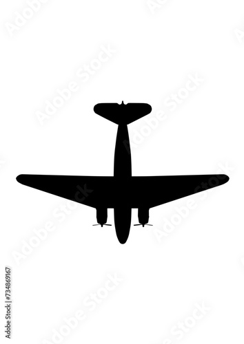 Douglas DC-3 / C-47 輸送機 旅客機 WWII WW2 US silhouette シルエット