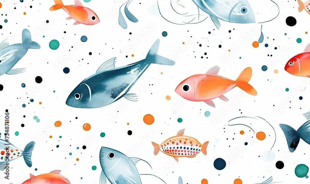seamless pattern with fish seamless pattern with fish