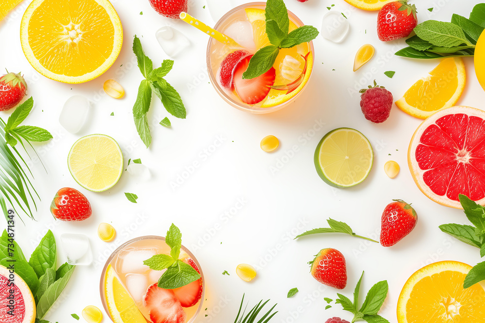 summer cocktails isolated on white background
summer cocktails isolated on white background
