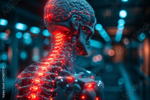 Illuminated anatomical model of human vascular system © Iona