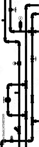 Water pipe system with valves. Design banner background for plumbing work