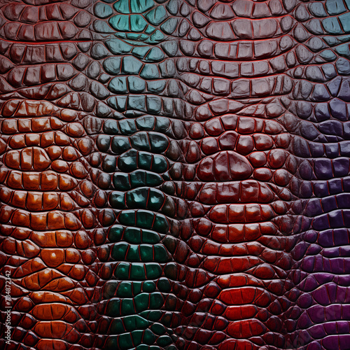 Crocodile leather mix color background.