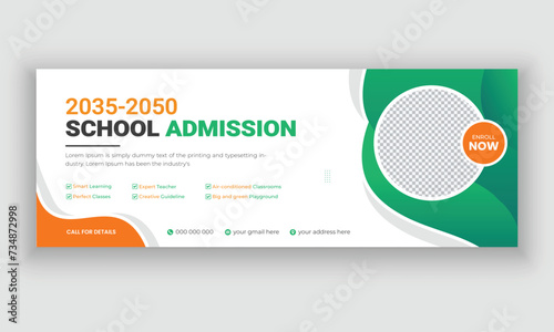 School admission Email signature or facebook cover and social media cover design template