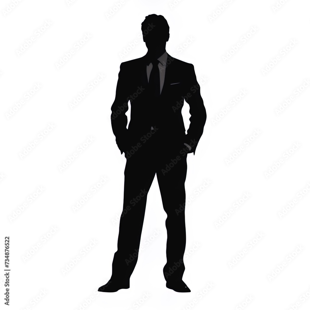 silhouette of a businessman on an isolated background