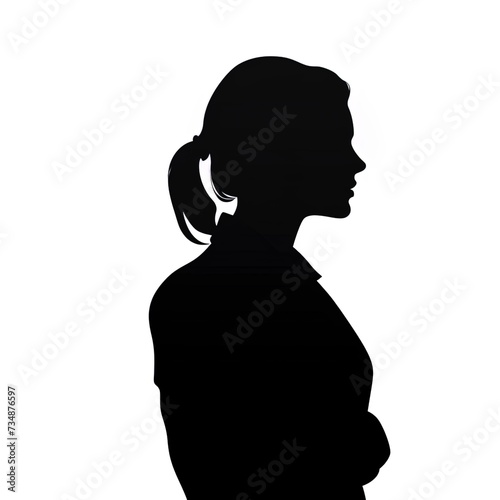 silhouette of a businesswoman on an isolated background