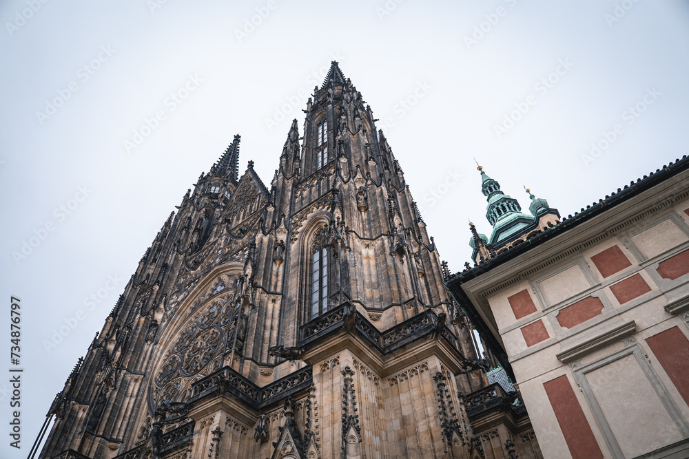 The sharply rising Prague Castle in the Czech Republic