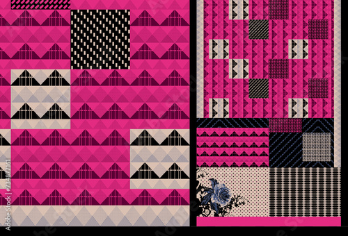 multi patterns with colorful sari design for textile printed u can used texture, graphic, background. Abstract border pattern geometrical textile saree in colorful background and digital Flower design