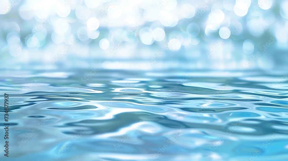 Fototapeta premium soft background abstract texture with lights cycle bokeh and reflect on water : Generative AI