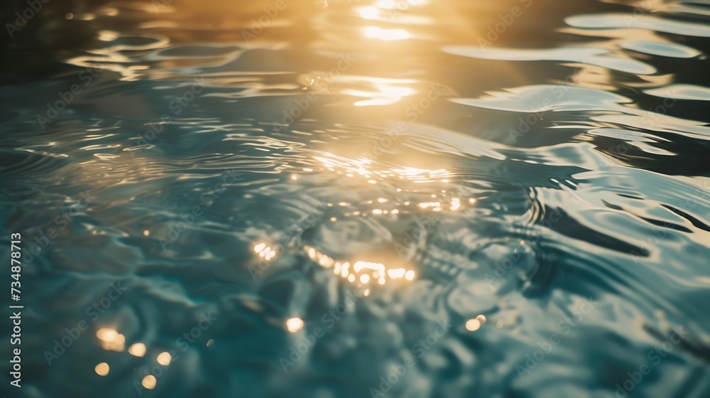 Ripple Water in swimming pool with sun reflection : Generative AI Ripple Water in swimming pool with sun reflection : Generative AI