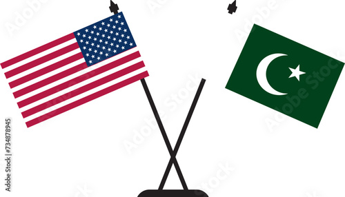 American and Pakistani Flag