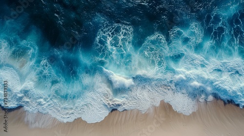 Close-up, Beautiful sea waves, beach background © AITTHIPHONG