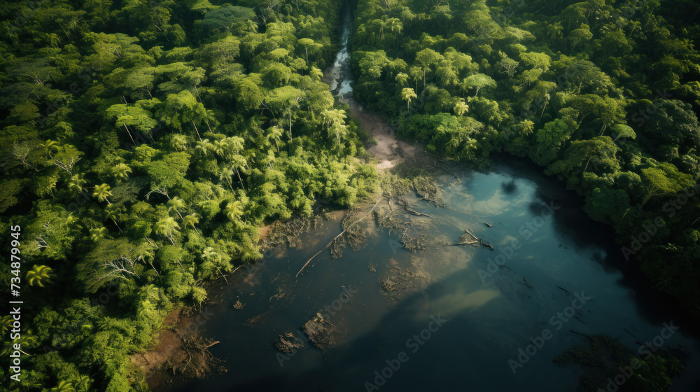 tropical forest aerial view photography