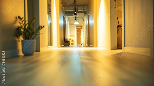 corridor in modern shop   Generative AI