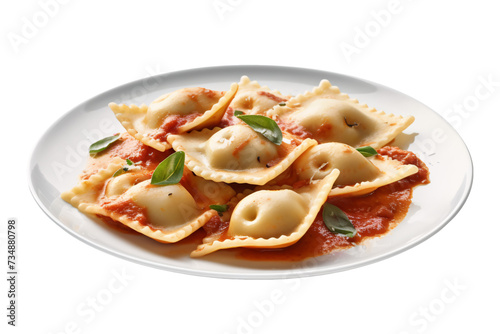 Ravioli on a plate, Italian food