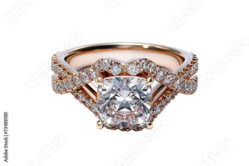 Accentuated Setting Style Ring on Transparent Background, PNG