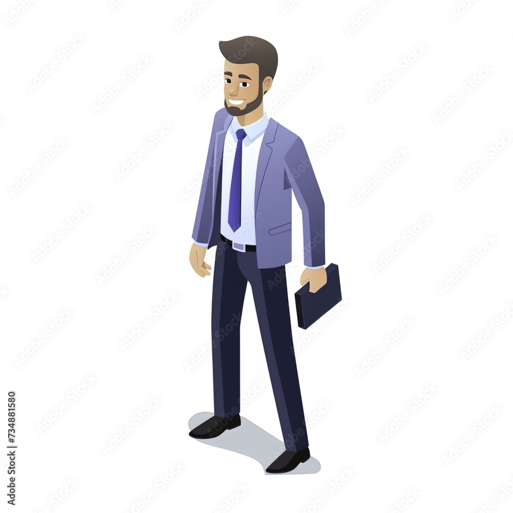 3D businessman with tablet on an isolated background