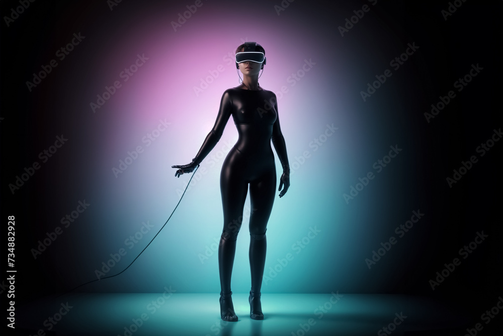Aurora Virtuale- Immersioni Profonde con Visore VR e Sfondo Neon