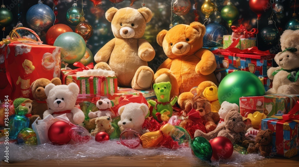 festive holiday toy background