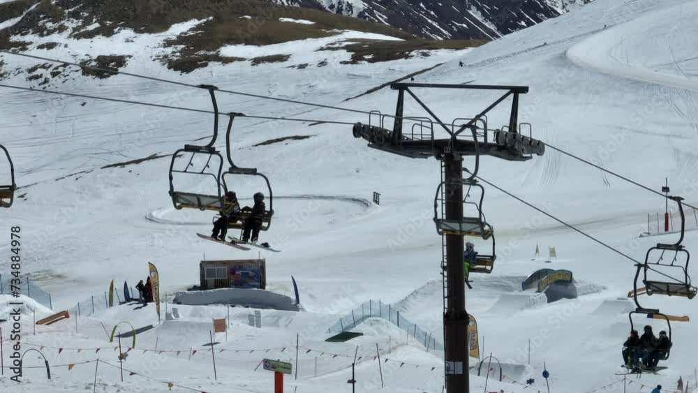 Aerial drone view of Livigno resort. Town of Livigno in winter. Livigno landskapes in Lombardy, Italy, located in the Italian Alps, near the Swiss border Aerial drone view of Livigno resort. Town of Livigno in winter. Livigno landskapes in Lombardy, Italy, located in the Italian Alps, near the Swiss border